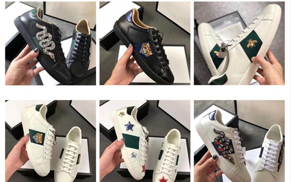 2020 ace casual shoes snake for mens women designer low leather sneakers ace bee stripes shoe walking sports trainers, Black
2020 ace casual shoes snake for mens women designer low leather sneakers ace bee stripes shoe walking sports trainers, Black