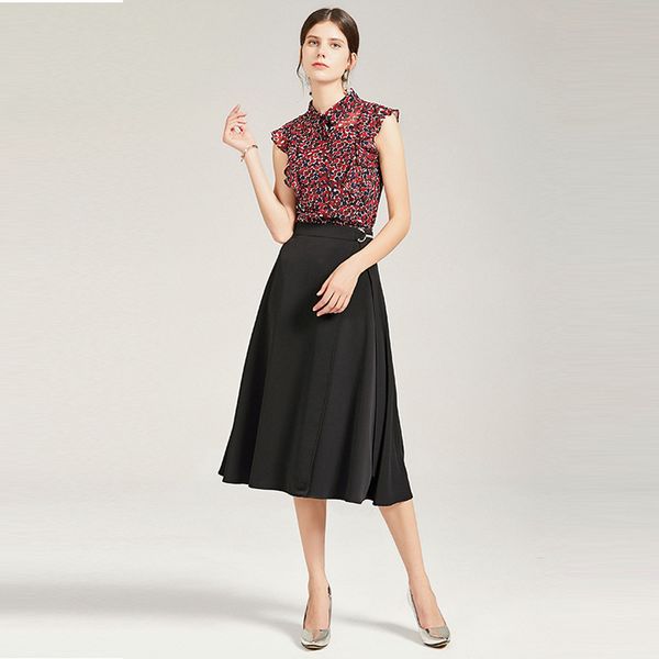 two piece dress women dresses polka chiffon shirt black skirt two-piece set sleeveless casual fashion temperament, White
two piece dress women dresses polka chiffon shirt black skirt two-piece set sleeveless casual fashion temperament, White