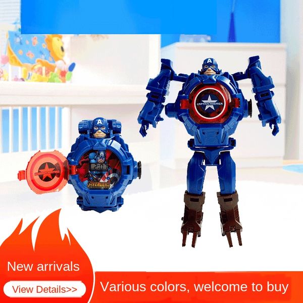 new casual robot cartoon projection electronic watchcute pin buckle electronic watch deformation projection watch toy, Blue
new casual robot cartoon projection electronic watchcute pin buckle electronic watch deformation projection watch toy, Blue
