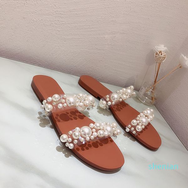 za shoes new 2020 pearl white female slippers flat sandals big yards outer wear flat shoes, Black
za shoes new 2020 pearl white female slippers flat sandals big yards outer wear flat shoes, Black