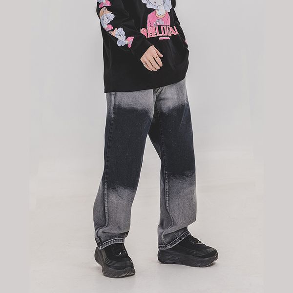 men's jeans tie dyeing gradient straight loose pants washed frayed wide leg denim trousers harajuku baggy oversize hip hop men, Blue
men's jeans tie dyeing gradient straight loose pants washed frayed wide leg denim trousers harajuku baggy oversize hip hop men, Blue