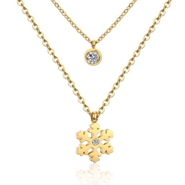 luxukisskids fashion double chain necklaces stainless steel gold snowflake pendant necklace women jewelry collares colar, Silver
luxukisskids fashion double chain necklaces stainless steel gold snowflake pendant necklace women jewelry collares colar, Silver