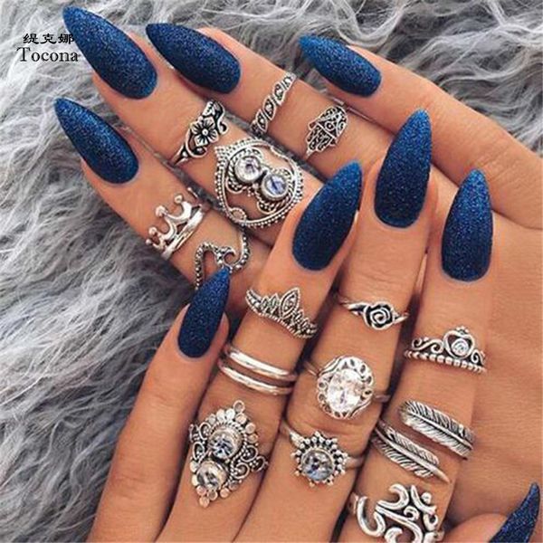 16pcs/set bohemia heart flower rings for women rhinestone carved knuckle midi antique silver color jewelry, Golden;silver
16pcs/set bohemia heart flower rings for women rhinestone carved knuckle midi antique silver color jewelry, Golden;silver