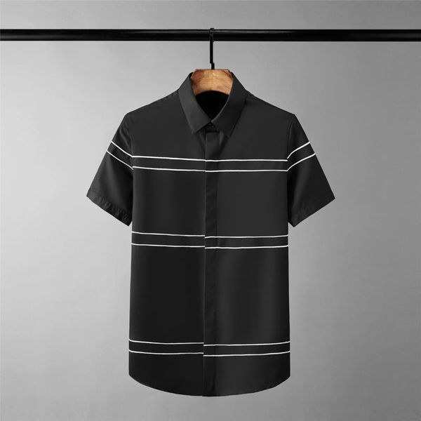 men's casual shirts stripe embroidery mens luxury short sleeve dress plus size 4xl slim fit fashion male, White;black
men's casual shirts stripe embroidery mens luxury short sleeve dress plus size 4xl slim fit fashion male, White;black