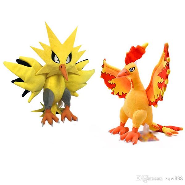 100% cotton 3 styel 11" 28cm zapdos moltres plush toy for child holiday gifts wholesale
100% cotton 3 styel 11" 28cm zapdos moltres plush toy for child holiday gifts wholesale