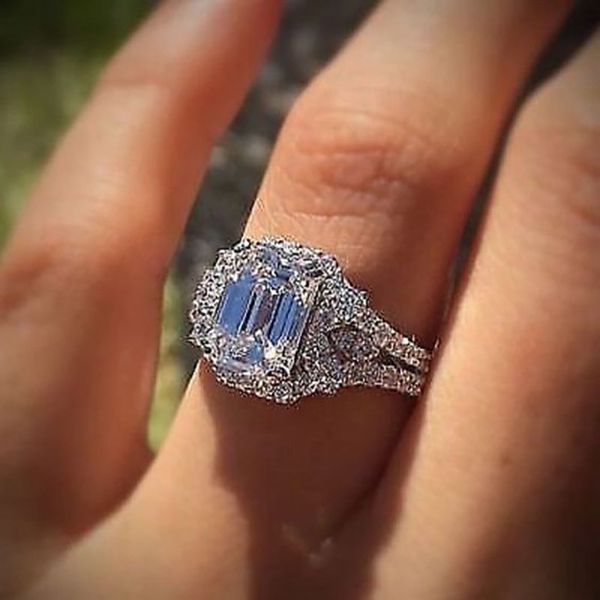 gorgeous big square cubic zircon women wedding ceremony party engage ring micro paved stone lady rings stylish jewelry, Silver
gorgeous big square cubic zircon women wedding ceremony party engage ring micro paved stone lady rings stylish jewelry, Silver