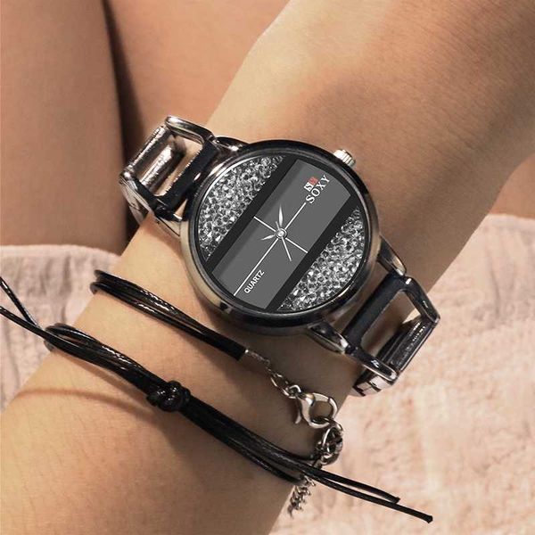 soxy women watch fashion luxury diamond stainless steel bracelet women's watch relogio femino wristwatch women, Slivery;brown
soxy women watch fashion luxury diamond stainless steel bracelet women's watch relogio femino wristwatch women, Slivery;brown