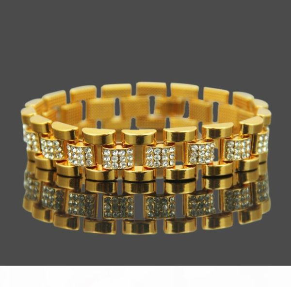 new jewelry mens designer bracelet 21.5cm gold with diamond bracelet hip-hop cool style european and american silver bracelets, Black
new jewelry mens designer bracelet 21.5cm gold with diamond bracelet hip-hop cool style european and american silver bracelets, Black