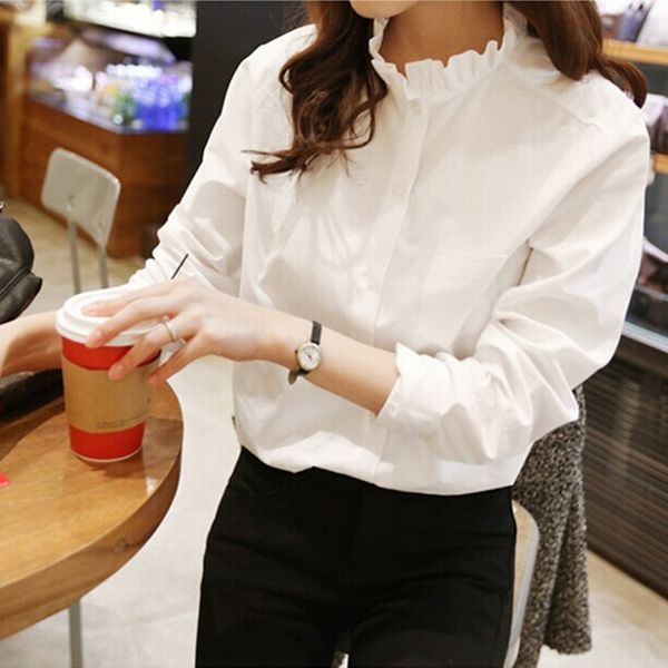 2020 korean style spring and autumn new base shirt versatile slimming fashionable women's long-sleeved shirt female student top, White
2020 korean style spring and autumn new base shirt versatile slimming fashionable women's long-sleeved shirt female student top, White