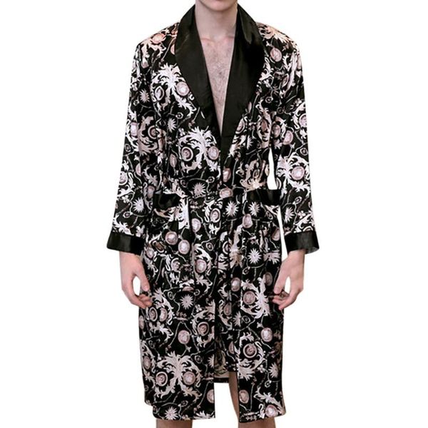 men's sleepwear youyedian 2021 lounge robes faux men simulation silk print pajamas lingerie robe bathrobe dressing gown#g35, Black;brown
men's sleepwear youyedian 2021 lounge robes faux men simulation silk print pajamas lingerie robe bathrobe dressing gown#g35, Black;brown