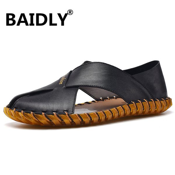 sandals summer genuine leather men's handmade classic men slippers walking beach outdoor roman, Black
sandals summer genuine leather men's handmade classic men slippers walking beach outdoor roman, Black