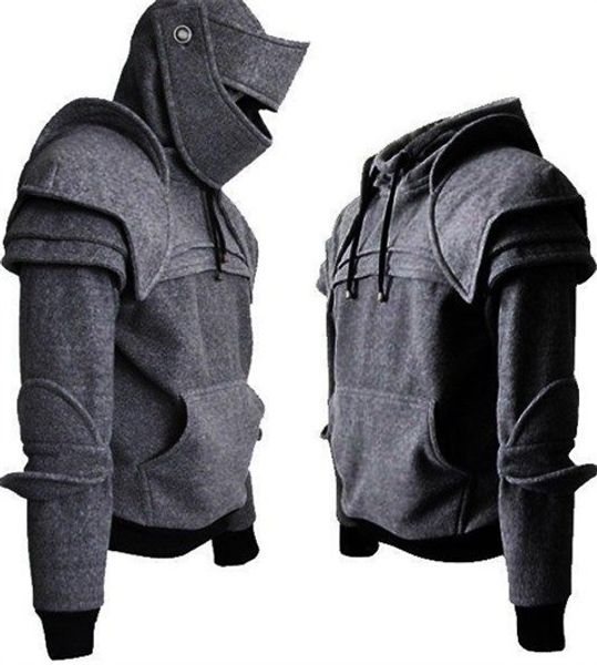 halloween hoodie men's knight hooded elbow guard drawstring mask pullover daishu bag solid color coat hoodie cos costume, White;black
halloween hoodie men's knight hooded elbow guard drawstring mask pullover daishu bag solid color coat hoodie cos costume, White;black