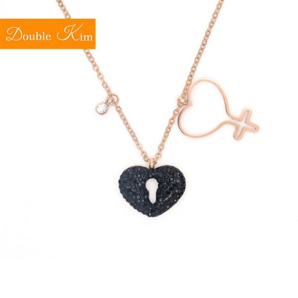 love key pendant necklace titanium stainless steel material chain necklace inlaid zircon fashion trendy women jewelry gift, Silver
love key pendant necklace titanium stainless steel material chain necklace inlaid zircon fashion trendy women jewelry gift, Silver