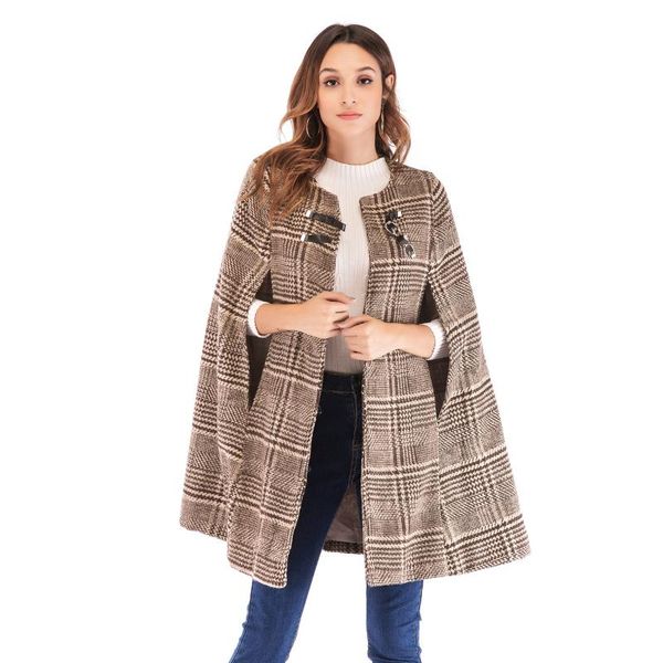 2020 women cloak sleeve plaid tweed cape coat autumn winter clothes women elegant workwear outerwear coats femme veste, Black
2020 women cloak sleeve plaid tweed cape coat autumn winter clothes women elegant workwear outerwear coats femme veste, Black