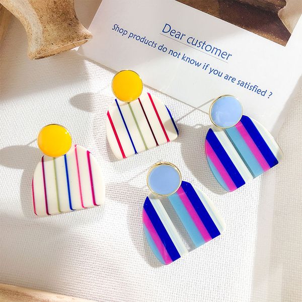 korea 2020 rainbow design colorful enamel geometric half round drop earrings for women summer fashion dangle pendientes brincos, Silver
korea 2020 rainbow design colorful enamel geometric half round drop earrings for women summer fashion dangle pendientes brincos, Silver