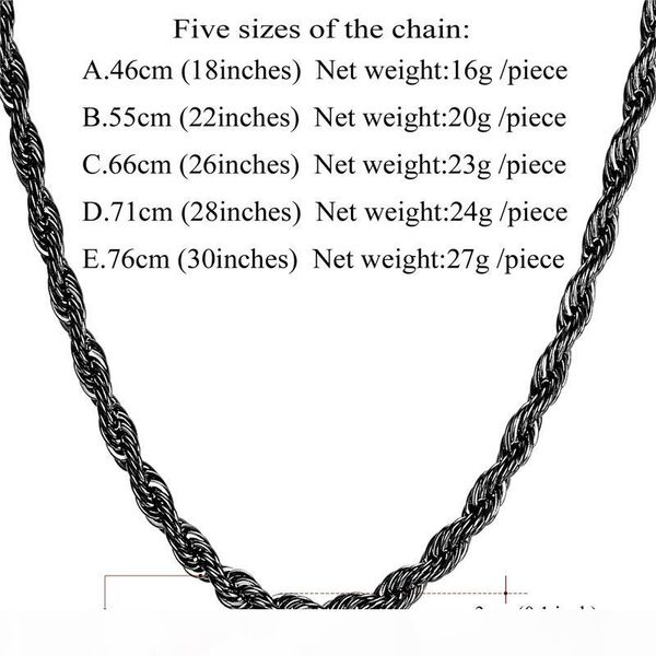 высокое качество нержавеющей стали 316l rope цепи ожерелье для ювелирных изделий способа людей подарка черный пистолет гальваническим длинны, Silver
высокое качество нержавеющей стали 316l rope цепи ожерелье для ювелирных изделий способа людей подарка черный пистолет гальваническим длинны, Silver