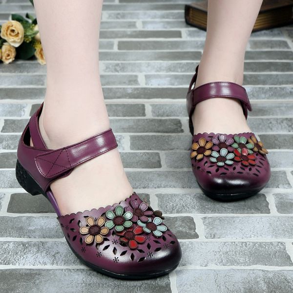 female sandals genuine leather soft ethnic style flat sole mother's shoes hollow middle-aged women sandals purple, Black
female sandals genuine leather soft ethnic style flat sole mother's shoes hollow middle-aged women sandals purple, Black