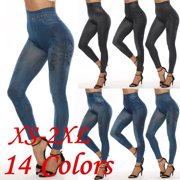 14 color tight trousers tight pants imitation denim leggings women's printed ankle-length pants women's clothing, Black;white
14 color tight trousers tight pants imitation denim leggings women's printed ankle-length pants women's clothing, Black;white