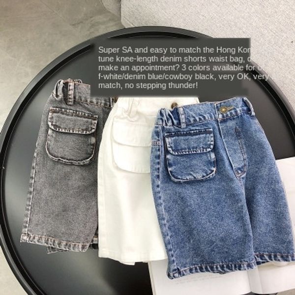 rpm09 2020 summer children's denim shorts three-dimensional pocket korean style boyssummer cropped nine nine shorts ankle-length pants, Blue
rpm09 2020 summer children's denim shorts three-dimensional pocket korean style boyssummer cropped nine nine shorts ankle-length pants, Blue