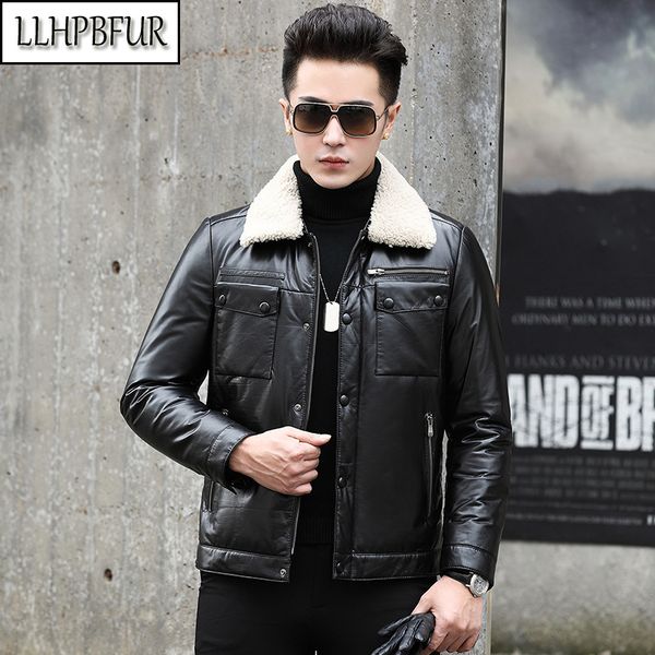 brand new winter warm leather down jacket, men's first layer cowhide jacket, lapel detachment collar middle-aged business, Black
brand new winter warm leather down jacket, men's first layer cowhide jacket, lapel detachment collar middle-aged business, Black