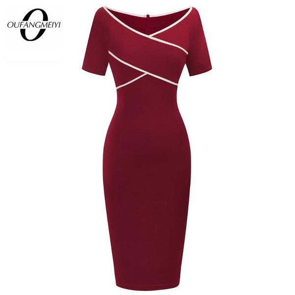 women brief elegant solid color business pencil dress stylish v-neck short sleeve fashion bodycon dress eb519, Black;gray
women brief elegant solid color business pencil dress stylish v-neck short sleeve fashion bodycon dress eb519, Black;gray