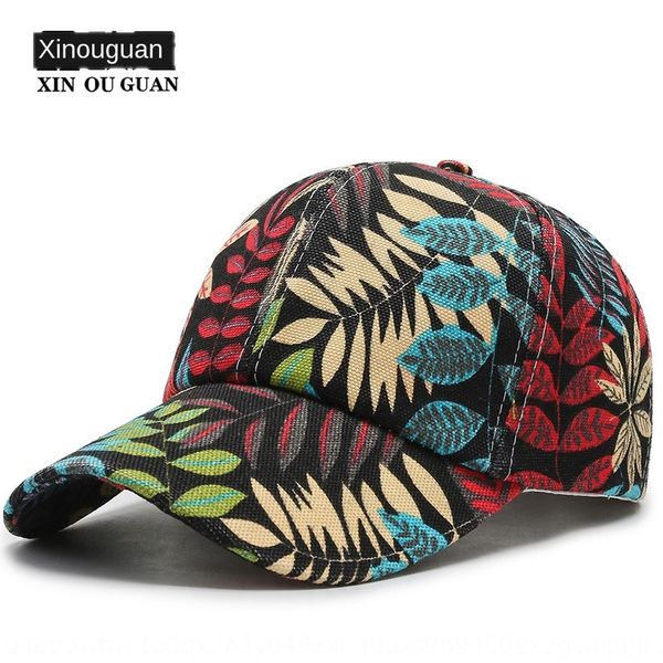 2019 new korean summer women's maple leaf flower cloth all-match baseball baseball cap fashion outdoor fashion cap, Blue;gray