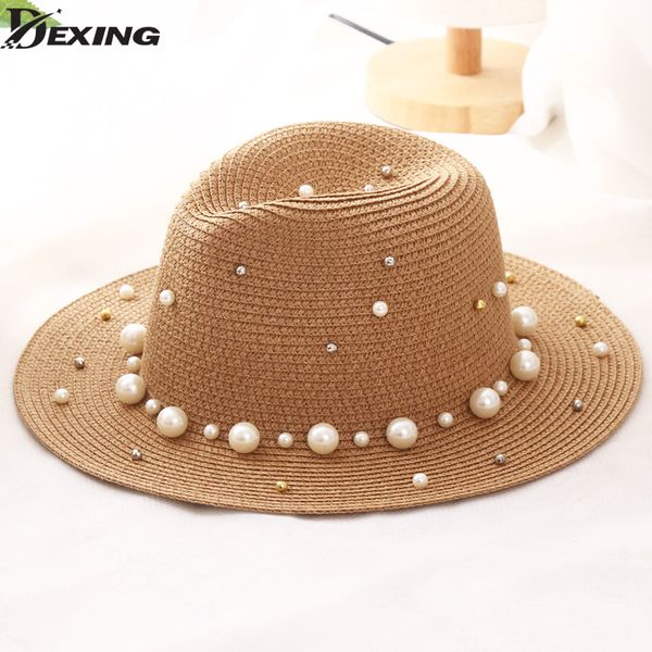 summer british pearl beading flat brimmed straw hat shading sun hat lady fashion beach jazz, Blue;gray
summer british pearl beading flat brimmed straw hat shading sun hat lady fashion beach jazz, Blue;gray