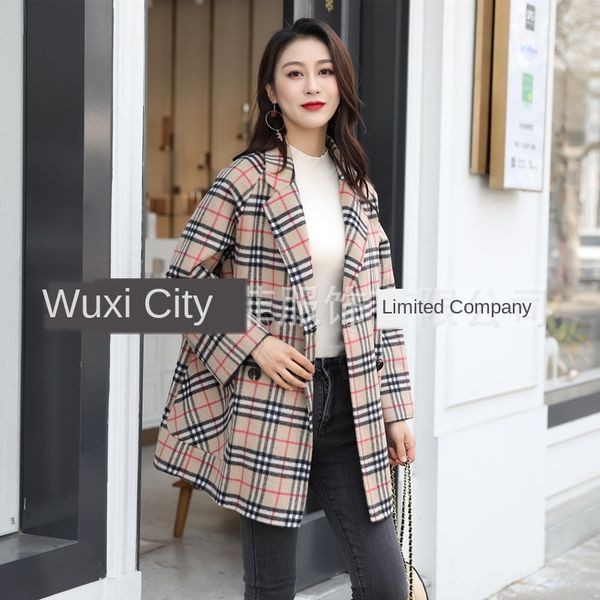 dan yafei new small suit double-sided cashmere coat light color babuge double-sided cashmere coat for women, Black 
dan yafei new small suit double-sided cashmere coat light color babuge double-sided cashmere coat for women, Black