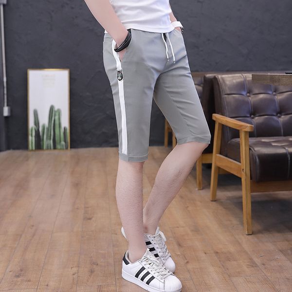 bib overall short shorts men's 19 summer casual athletic pants loose-fit korean-style trend shorts-40, White;black 
bib overall short shorts men's 19 summer casual athletic pants loose-fit korean-style trend shorts-40, White;black