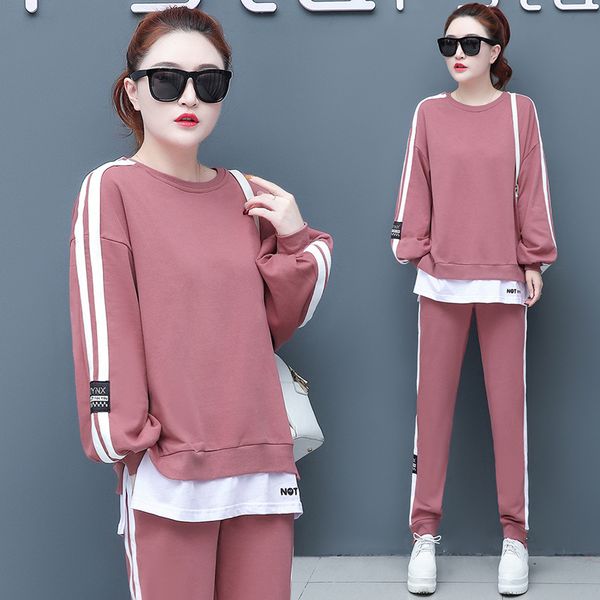 women sport suit tracksuit stripe printed loose sweater sweatshirt+sweatpant casual jogger running workout outfit set sportswear, Black;blue
women sport suit tracksuit stripe printed loose sweater sweatshirt+sweatpant casual jogger running workout outfit set sportswear, Black;blue