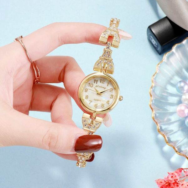 trend eiffel tower design alloy metal bands dress watches for women ladies stone crystal simple fashion bracelet gift wristwatches, Slivery;brown
trend eiffel tower design alloy metal bands dress watches for women ladies stone crystal simple fashion bracelet gift wristwatches, Slivery;brown