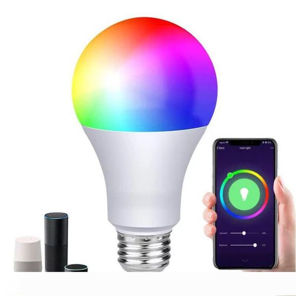 smart wifi led bulb work with amazon alexa & google home rgb + warm light + white light e27 7w ac85-265v led bulb light