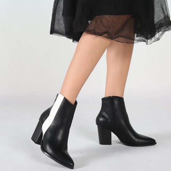 Patchwork Ankle Boots for Women Fashion High Heel Leather Keep Warm Shoes woman Pointed Short Boots Side Zipper Sexy Ladies Boot, Black
Patchwork Ankle Boots for Women Fashion High Heel Leather Keep Warm Shoes woman Pointed Short Boots Side Zipper Sexy Ladies Boot, Black
