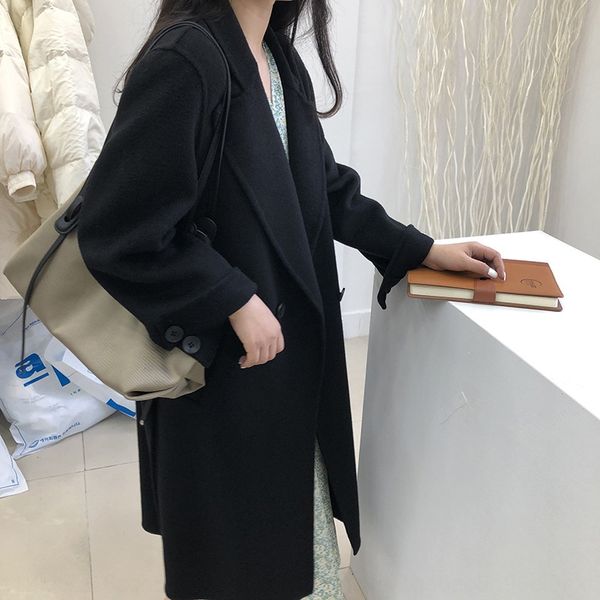 anti-season korean style 2020 new gray hand-sewn double-sided woolen women's coat woolwool wool loose woolen coat black
anti-season korean style 2020 new gray hand-sewn double-sided woolen women's coat woolwool wool loose woolen coat black