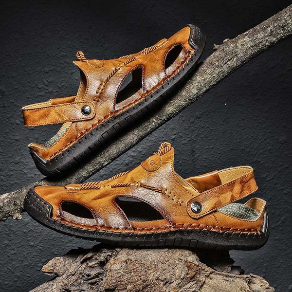 summer leather men's casual sandals soft bottom shoes outdoor beach shoes outdoor slippers 38-48 wading river, Black
summer leather men's casual sandals soft bottom shoes outdoor beach shoes outdoor slippers 38-48 wading river, Black