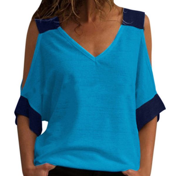 women's patchwork cold shoulder t-shirt 5xl plus size v-neck half sleeve female tee shirt summer casual t shirt for women, White
women's patchwork cold shoulder t-shirt 5xl plus size v-neck half sleeve female tee shirt summer casual t shirt for women, White