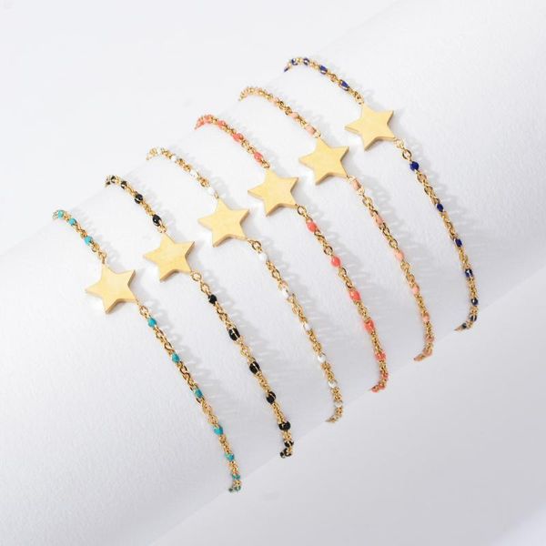 zmzy simple jewelry gold color chain stainless steel star charm bracelet femme wedding bracelet friends love gift, Golden;silver
zmzy simple jewelry gold color chain stainless steel star charm bracelet femme wedding bracelet friends love gift, Golden;silver