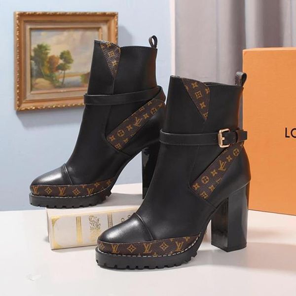 new women shoes ladies high chunky heel booties luxury women shoes fashion boots with box winter leather lady shoes booties bottes femmes, Black
new women shoes ladies high chunky heel booties luxury women shoes fashion boots with box winter leather lady shoes booties bottes femmes, Black
