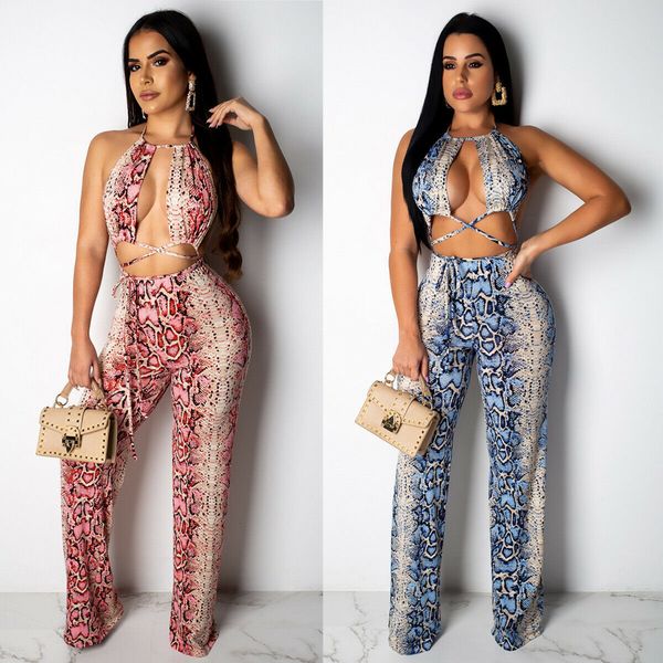 new women 2 piece outfits snake print bandage sleeveless backless lace crop + lace up loose long pants, Gray
new women 2 piece outfits snake print bandage sleeveless backless lace crop + lace up loose long pants, Gray
