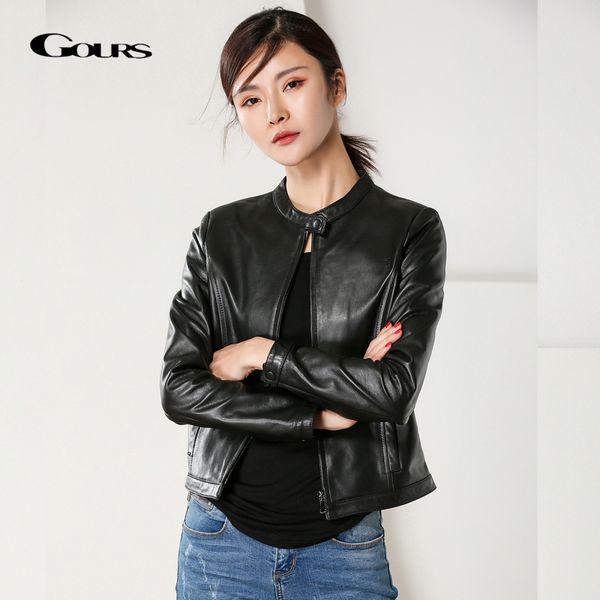 women's leather & faux gours genuine jackets spring classic fashion short motorcycle sheepskin jacket black punk style coats hsw210
women's leather & faux gours genuine jackets spring classic fashion short motorcycle sheepskin jacket black punk style coats hsw210