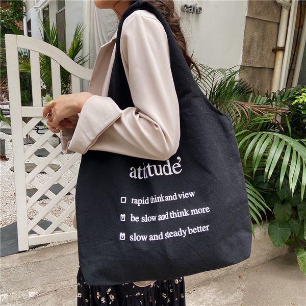 women canvas shoulder bags letter printed large capacity cloth cotton handbags tote korea chic simple style beach bags
women canvas shoulder bags letter printed large capacity cloth cotton handbags tote korea chic simple style beach bags