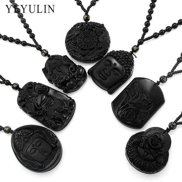 wonderful carved buddha guanyin maitreya lion black obsidian lucky blessing pendant necklace jewelry for woman men, Silver
wonderful carved buddha guanyin maitreya lion black obsidian lucky blessing pendant necklace jewelry for woman men, Silver