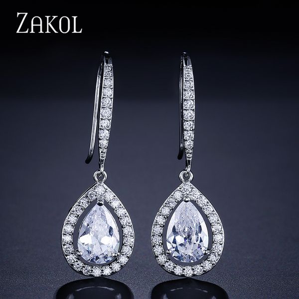 zakol trendy white water drop shape cubic zirconia hook earrings for women fashion bridal wedding jewelry factory price fsep331, Silver
zakol trendy white water drop shape cubic zirconia hook earrings for women fashion bridal wedding jewelry factory price fsep331, Silver