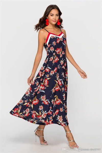 women dress summer colorblock floral print sling backless sleeveless printed v- neck elegant lady skirt natural waist casual loose dresses, Black;gray
women dress summer colorblock floral print sling backless sleeveless printed v- neck elegant lady skirt natural waist casual loose dresses, Black;gray