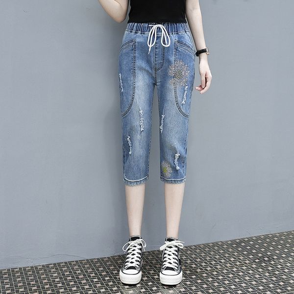 large size women's summer loose high waist slimming super fire daisy diamond harlan and jeans diamond jeans pants thin capri pants, Blue
large size women's summer loose high waist slimming super fire daisy diamond harlan and jeans diamond jeans pants thin capri pants, Blue