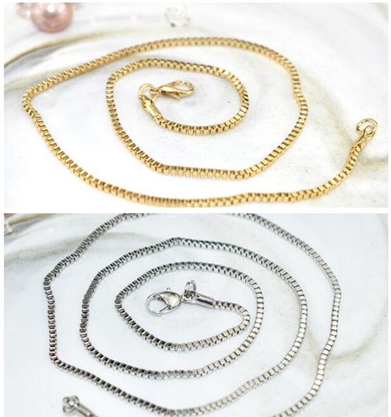 fashion venice chain men women necklace 50pcs/lot gold silvery 2mm box chain necklace 20"/24"/28" for pendants, Silver
fashion venice chain men women necklace 50pcs/lot gold silvery 2mm box chain necklace 20"/24"/28" for pendants, Silver