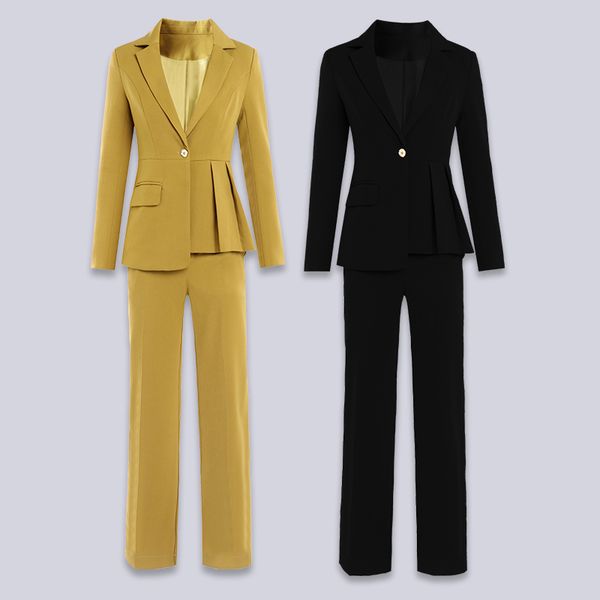 women's suits & blazers 2021 europe and america fashion the women suit single-breasted slim + pants occupation work clothes, White;black
women's suits & blazers 2021 europe and america fashion the women suit single-breasted slim + pants occupation work clothes, White;black