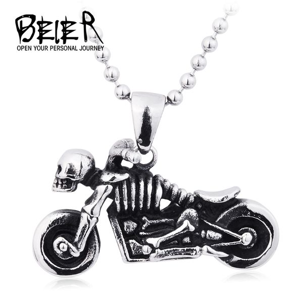 beier punk new fashion 316l stainless steel vintage skull motorcycle necklace pendant vintage jewelry for man gift bp8-131, Silver
beier punk new fashion 316l stainless steel vintage skull motorcycle necklace pendant vintage jewelry for man gift bp8-131, Silver