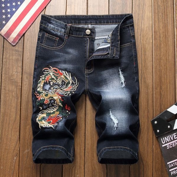 summer mens jeans shorts ripped denim shorts mens loose l middle straight biker pants elastic slim beggar paragraph vr83, Blue
summer mens jeans shorts ripped denim shorts mens loose l middle straight biker pants elastic slim beggar paragraph vr83, Blue