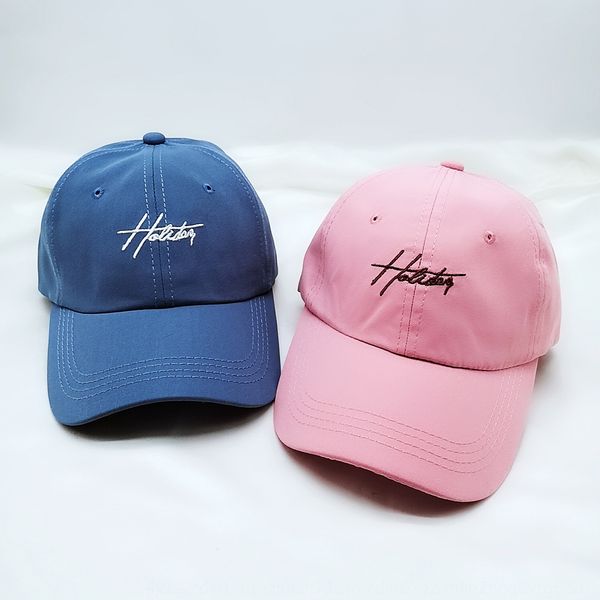 2020 embroidered baseball new holiday baseball cap embroidered korean hat sunshade macaron cap, Blue;gray